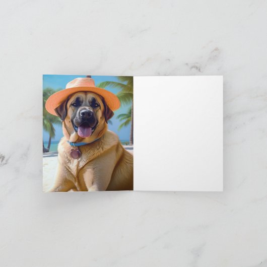 アナトリアンシェパードビーチ、犬の恋人の夏のギフト カード (内部)