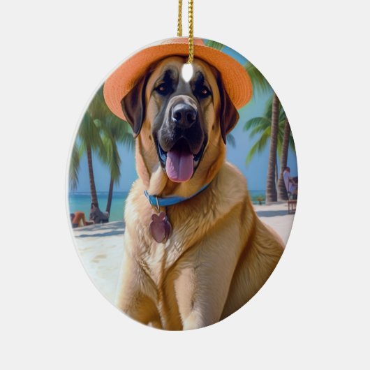 アナトリアンシェパードビーチ、犬の恋人の夏のギフト セラミックオーナメント (右)