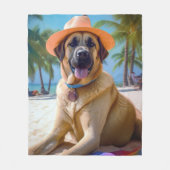 アナトリアンシェパードビーチ、犬の恋人の夏のギフト フリースブランケット (正面)