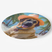 アナトリアンシェパードビーチ、犬の恋人の夏のギフト ペーパープレート (アングル)