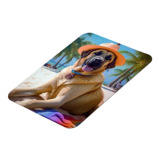 アナトリアンシェパードビーチ、犬の恋人の夏のギフト マグネット (左側)