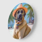 アナトリアンシェパードビーチ、犬の恋人の夏のギフト ラージ壁時計 (傾斜)