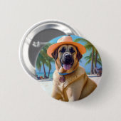 アナトリアンシェパードビーチ、犬の恋人の夏のギフト 缶バッジ (正面&裏面)