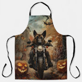 アナトリアンシェパードライディングオートバイハロウィーン エプロン (正面)