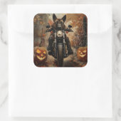 アナトリアンシェパードライディングオートバイハロウィーン スクエアシール (バッグ)