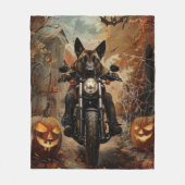 アナトリアンシェパードライディングオートバイハロウィーン フリースブランケット (正面)