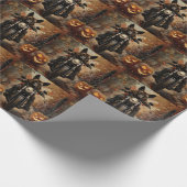 アナトリアンシェパードライディングオートバイハロウィーン ラッピングペーパー (角)