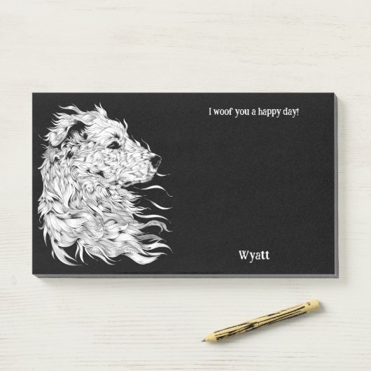 アナトリアンシェパード抽象芸術アートドッグネーム ポストイット (デスク)