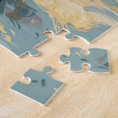 アナトリアンシェパード犬オートバイクリスマスに乗る ジグソーパズル (側面)