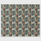 アナトリアンシェパード犬オートバイクリスマスに乗る ラッピングペーパー (フラット)