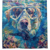 アナトリアンシェパード犬スキューバダイビング水中 シャワーカーテン (正面)