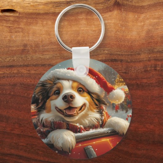 アナトリアンシェパード犬ローラーコースタークリスマス キーホルダー (裏面)