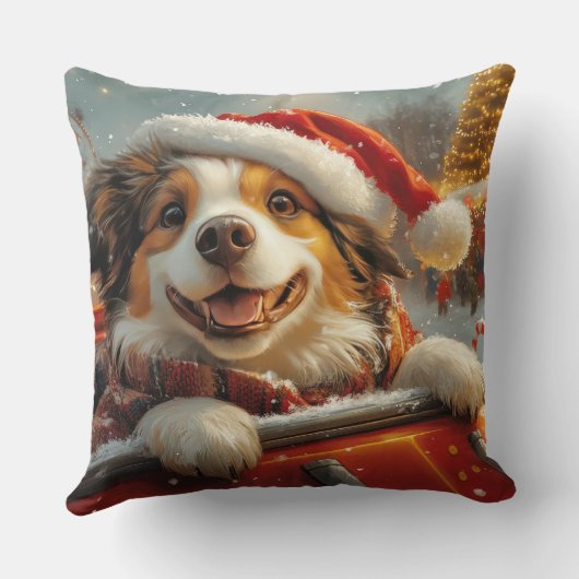 アナトリアンシェパード犬ローラーコースタークリスマス クッション (裏面)