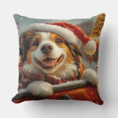 アナトリアンシェパード犬ローラーコースタークリスマス クッション (正面)