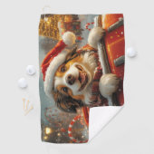 アナトリアンシェパード犬ローラーコースタークリスマス ゴルフタオル (インサイチュ)