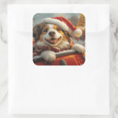 アナトリアンシェパード犬ローラーコースタークリスマス スクエアシール (バッグ)