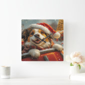 アナトリアンシェパード犬ローラーコースタークリスマス スクエア壁時計 (ホーム)