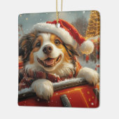 アナトリアンシェパード犬ローラーコースタークリスマス セラミックオーナメント (左)