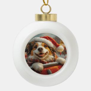 アナトリアンシェパード犬ローラーコースタークリスマス セラミックボールオーナメント
