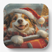 アナトリアンシェパード犬ローラーコースタークリスマス ペーパープレート (正面)