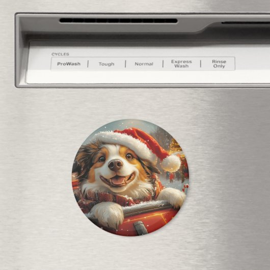 アナトリアンシェパード犬ローラーコースタークリスマス マグネット (インサイチュ (食洗機))