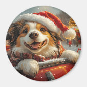 アナトリアンシェパード犬ローラーコースタークリスマス マグネット (正面)