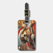 アナトリアンシェパード犬ローラーコースタークリスマス ラゲッジタグ (正面縦)