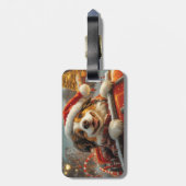 アナトリアンシェパード犬ローラーコースタークリスマス ラゲッジタグ (裏面縦)