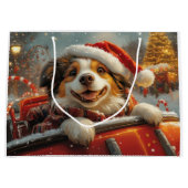アナトリアンシェパード犬ローラーコースタークリスマス ラージペーパーバッグ (正面)