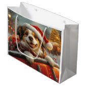 アナトリアンシェパード犬ローラーコースタークリスマス ラージペーパーバッグ (正面アングル)