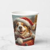 アナトリアンシェパード犬ローラーコースタークリスマス 紙コップ (正面)