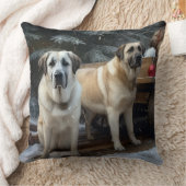 アナトリアンシェパード雪そりのクリスマスデコール クッション (ブランケット)