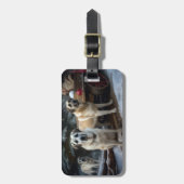 アナトリアンシェパード雪そりのクリスマスデコール ラゲッジタグ (正面縦)