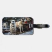 アナトリアンシェパード雪そりのクリスマスデコール ラゲッジタグ (裏面横)