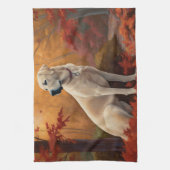 アナトリアンシェパードin紅葉秋 キッチンタオル (縦)