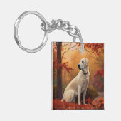 アナトリアンシェパードin紅葉秋 キーホルダー (正面左)
