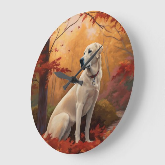 アナトリアンシェパードin紅葉秋 ラージ壁時計 (傾斜)