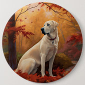 アナトリアンシェパードin紅葉秋 缶バッジ (正面)