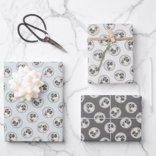 アナトリア絵を描シェパードオリジナルドッグアート ラッピングペーパーシート (正面)