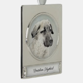 アナトリア絵画シェパードの – オリジナルドッグアート シルバープレートバナーオーナメント (右)