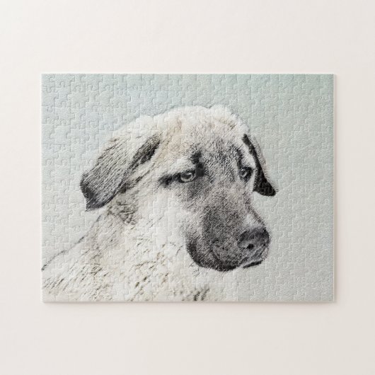 アナトリア絵画シェパードの – オリジナルドッグアート ジグソーパズル (横)