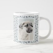 アナトリア絵画シェパードの – オリジナルドッグアート ジャンボコーヒーマグカップ (右)