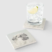 アナトリア絵画シェパードの – オリジナルドッグアート ストーンコースター (横)