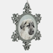 アナトリア絵画シェパードの – オリジナルドッグアート スノーフレークピューターオーナメント (左)