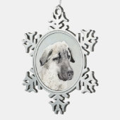 アナトリア絵画シェパードの – オリジナルドッグアート スノーフレークピューターオーナメント (右)