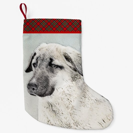 アナトリア絵画シェパードの – オリジナルドッグアート スモールクリスマスストッキング (正面)