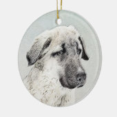 アナトリア絵画シェパードの – オリジナルドッグアート セラミックオーナメント (左)