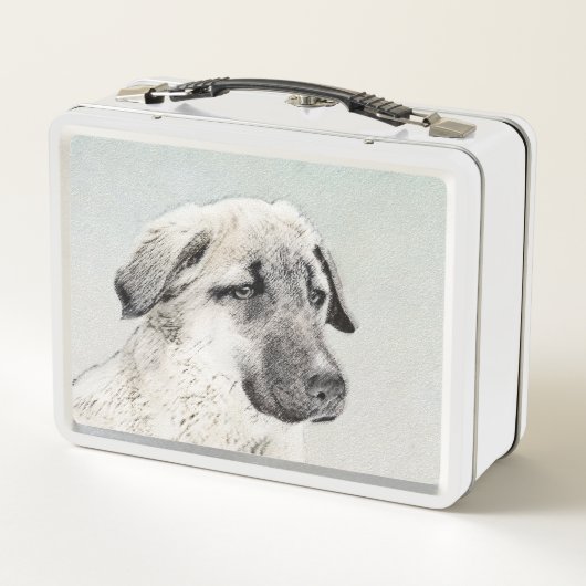 アナトリア絵画シェパードの – オリジナルドッグアート メタルランチボックス (裏面)