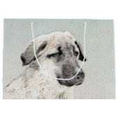 アナトリア絵画シェパードの – オリジナルドッグアート ラージペーパーバッグ (裏面)