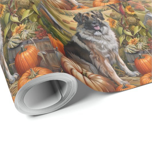 アナトリア羊飼い犬の秋の収穫感謝祭 ラッピングペーパー (ロールコーナー)